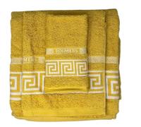 HM'S HOME'SECRET Roomers Juego de Toallas 3 Piezas Simón | 100% Algodón 400 g/m² | Toalla Tocador, Lavabo y Sábana | Suaves, Absorbentes y Duraderas (Mostaza)