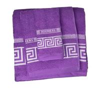 HM'S HOME'SECRET Roomers Juego de Toallas 3 Piezas Simón | 100% Algodón 400 g/m² | Toalla Tocador, Lavabo y Sábana | Suaves, Absorbentes y Duraderas (Lila)