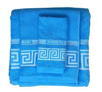 HM'S HOME'SECRET Roomers Juego de Toallas 3 Piezas Simón | 100% Algodón 400 g/m² | Toalla Tocador, Lavabo y Sábana | Suaves, Absorbentes y Duraderas (Turquesa)