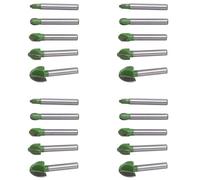 Hndhbfgrt 20 Unids 6Mm Vástago Bolas de Enrutador de Punta de Bola Juego del Fresado Round Cove Box Broca de Fresado de NúCleo de Radio CNC de Carburo SóLido