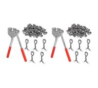 Hndhbfgrt 200 Piezas de Sellos de Plomo Redondos de 8 mm de DiáMetro, 200 Piezas de Alambre de Acero, 2 Pieza de Engarce de Sellado con Manejar Recubierto de PláStico Rojo