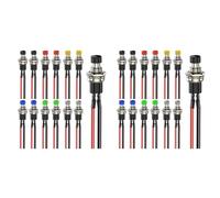 Hndhbfgrt 24 Mini Interruptores Pulsadores Momentáneos de 7 Mm, Precableados, de Encendido/Apagado, Redondos de 2 Pines, Multivoltaje 3 V-230 V/1 A para Ferrocarril.