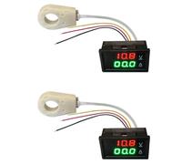 Hndhbfgrt 2X AmperíMetro Hall VoltíMetro DC 0-300V 400A Monitor de BateríA LED Medidor de Voltaje de Corriente Digital 12V 24V 36V 48V 60V Coche