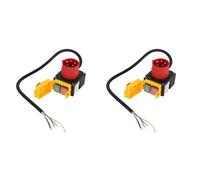 Hndhbfgrt 2X Conmutador de Dispositivo KOA7 Interruptor de Máquina 380/400V 3 Fases con Cable e Inversor de Fase, Incluye Trampilla de Parada de Emergencia Combinada