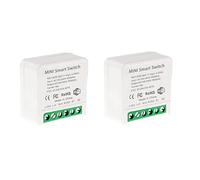 Hndhbfgrt 2X Mini Interruptor de Relé WiFi Inteligente, Módulo de Interruptor de Luz con Temporizador de Bricolaje Aplicación Smart Life/Tuya, Control Remoto Inalámbrico