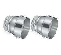 Hndhbfgrt 2X Reductor de Conducto de 5 A 4 Pulgadas, Adaptador de Conducto de Aire de Acero Galvanizado, Conector de Tubería Engarzada Redonda, Acoplamiento de Conexión.