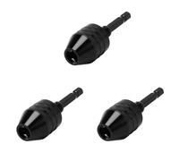Hndhbfgrt 3piezas 0.3-8mm 1/4 Pulgadas Destornillador Chuck de Taladro Sin Llave Adaptador Conductor de Taladradora de Cana Hexagonal Conversor Adaptador de Cambio Rapido - Negro