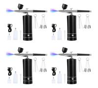 Hndhbfgrt 4X Kit de Aerógrafo Compresor de Aerógrafo Inalámbrico Recargable, 30PSI de Alta Presión, Pistola de Aerógrafo Portátil de Mano, Juego de Aerógrafo