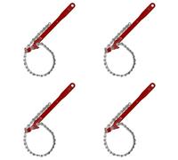 Hndhbfgrt 4X Llave de Cadena, Llave de Correa de 12 Pulgadas, Llave de Tubo de Cadena de Acero Al Carbono Resistente para Semirremolque, Drenaje de Llave Universal