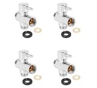 Hndhbfgrt 4X Sólido Desviador de 3 Vías de La Válvula de Desvío 1/2 Pulgada Ips de Ducha Pieza de Recambio,Revestimiento de Cobre Cromado