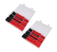 Hndhbfgrt 540Pzs 3: 1 Tubo Tubería Termoretractil Forrado Adhesivo de Doble Pared de Relacion de Encogimiento 6 Tamanos Kit de 2 Colores Negro Rojo