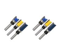 Hndhbfgrt 6 Piezas 1/4 Pulgadas Vástago Embellecedor Al Brocas de Enrutador Plantilla de Juego de Brocas de Enrutador Herramientas de Fresado de Cojinete Superior de Carpintería