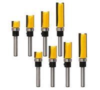 Hndhbfgrt 8 Piezas Brocas Fresado de Corte Al Broca Fresado con Cojinete Superior 1/4 Pulgada Plantilla