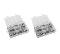 Hndhbfgrt Abrazadera de Manguera de Oreja de Acero Inoxidable,160 Unids 6-23.6Mm Kit Surtido de Engarce Oreja Sin Escalones Anillos de Cincha Herramientas de Montaje de Pizca de Crimpado