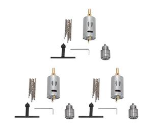 Hndhbfgrt Dc 12V Taladro de Mano de Pcb Pequeño de Motor Perforadora Juego Compacto con 30 Piezas 0.5-3mm Broca Taladro 0.3-4mm Jto Chuck Sin Llave