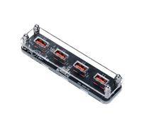 Hndhbfgrt Fuente de Alimentación USB de 4 Puertos, 1 A 4, Alimentación Tipo C, Suministro de 5 V, Carcasa Transparente, Accesorio Externo para Ordenadores de Sobremesa y Portátiles