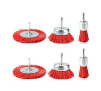 Hndhbfgrt Juego de Cepillo de Alambre Abrasivo de de Nailon de 6 Piezas y Cepillo de Copa con Vástago de 1/4 de Pulgada para Eliminar Óxido/Corrosión/Pintura