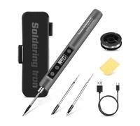 Hndhbfgrt Kit de Soldador Inalámbrico Recargable por USB con Pantalla LCD Digital y Termostato de Temperatura Ajustable para Reparación de Electrodomésticos