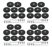 Hndhbfgrt Paquete de 32 Imanes Recubiertos de Goma Base de ImáN de Neodimio con Revestimiento de Goma Ø 43 mm ImáN AntiarañAzos Rosca Macho M6 Negra