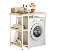 Hoapin Mueble para Lavadora, Armario de baño, Armario para Lavadora con Compartimentos, 90x60x95cm