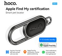 HOCO E91J llavero inteligente antipérdida rastreador Airtag para llave de coche Base de trabajo en Apple IOS encontrar mi red Mini localizador de Metal Negro