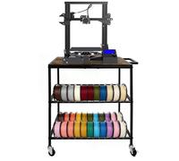 Hocomay Estantería de almacenamiento de filamentos para impresora 3D con ruedas, estantería móvil para impresora, estante de almacenamiento, soporte de bobina pesado, 3 niveles, accesorios de