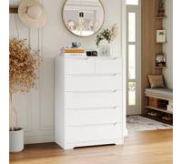 HOCSOK Cómoda Dormitorio con 6 Cajones Blanca, Sinfonier de 110 cm de Ancho | Aparador con Cajones sin Tiradores, 110,5 x 70 x 40 cm, con Guías Metálicas y Diseño Antivuelco para Dormitorio y Salón