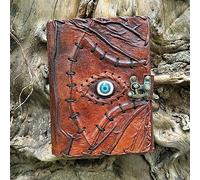 Hocus Pocus - Diario de cuero para decoración de Halloween, libro de hechizos en blanco con cierre de cerradura, accesorio de decoración, cuaderno de brujería, grimorio wiccano, cuaderno de bocetos de