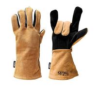 höfats - Guantes para barbacoa - Guante de chimenea de piel y aramida - extremadamente resistente al calor - Guante de horno para asar, cocinar y reponer madera - Certificado según EN 407 y EN 390