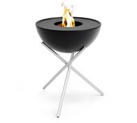 höfats - Set de plancha Bowl 70 alto - combustión sin humo - Brasero y parrilla - Cesta de fuego inclinable con 2 planchas de parrilla - Acero esmaltado - Negro, Ø 70 cm