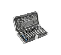 Högert – Juego de bits y destornilladores de carraca HT1R466, 37 unidades, 10 mm, gris