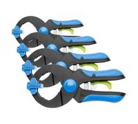 HÖGERT HT3B952 - Llave de carraca (100 mm, 150 mm, 200 mm), color azul y negro (Paquete de 4)