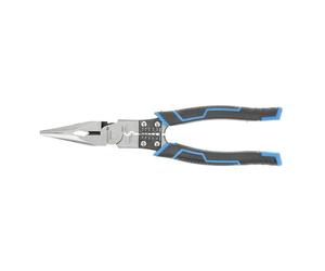 Högert Technik Alicates de Punta Larga Multifunción 9 en 1 HT1P244, Pelacables y Crimpadora Integrados, Acero Cromo-Vanadio (CrV), Para Cables 0.5-2.5 mm
