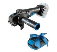 HÖGERT TECHNIK Amoladora angular inalámbrica 125 mm, 18V motor sin escobillas, 8000 RPM, protector sin herramientas, interruptor de seguridad tipo paleta, engranaje metálico + PROMO 2,0 Ah