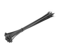 HÖGERT TECHNIK - Bridas de nailon 4,8 x 300 mm negras, 25 unidades, resistentes a UV, cinta para cables, abrazaderas de fijación de plástico para instalación eléctrica y montaje