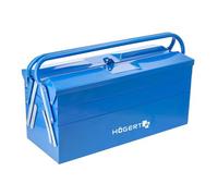Högert Technik - Caja de herramientas de metal para herramientas y piezas pequeñas - Caja de herramientas - 50cmX20.5cmX29cm - Caja con compartimentos totalmente accesibles