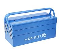 Högert Technik - Caja de herramientas de metal para herramientas y piezas pequeñas - Caja de herramientas - 45 cm x 20,5 cm x 20,5 cm x 20 cm - Caja con compartimentos totalmente accesibles - Maleta
