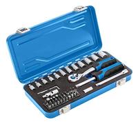 Högert Technik – Caja de herramientas 53 piezas, carraca 1/4” y llaves de vaso