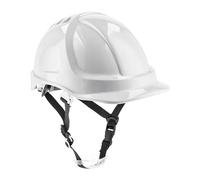 Högert Technik - Casco de protección PLONER Color Blanco Liso | Casco de construcción | EN 397 | Ajustable con un botón | Orificios de ventilación | Banda para el Sudor | protección UV;