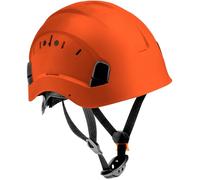 HÖGERT TECHNIK Casco de Seguridad Diemel Naranja de Trabajo ABS EN 397 Ajustable con Sistema de trinquete, ventilación, Correa para la Barbilla, Casco de Seguridad