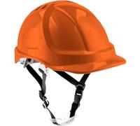 HÖGERT TECHNIK Casco de Seguridad PLONER Naranja, de ABS, EN 397, Sistema de ventilación, Correa de Barbilla, Casco de Seguridad Ajustable