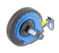 Högert Technik - Cinta métrica de fibra de vidrio de 30 m - Cinta métrica abierta - Cinta métrica de fibra de vidrio - Escala - Carcasa resistente a los golpes
