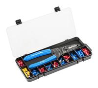 Högert Technik - Crimpadora 0,5 - 6 mm2 para terminales con pelacables + conector, 86 piezas | de acero al carbono