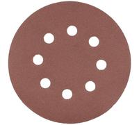 HÖGERT TECHNIK Discos abrasivos de 125 mm de grano 120 con velcro, 11 agujeros, óxido de aluminio, para madera, metal, pintura, lijadora orbital, absorbente de polvo, juego de 5 unidades