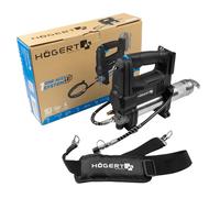 Högert Technik Engrasadora a Batería 18V OneAccuSystem, 680 Bar, 280 g/min, Pistola de engrase con LED, válvula de Purga de Aire, Correa para Hombro, para Taller, sin batería