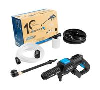 HÖGERT TECHNIK Hidrolimpiadora a Batería 18V OneAccuSystem, limpiadora portátil inalámbrica con Manguera de succión, Lanzador de Espuma y Lanza Ajustable, para jardín, sin batería