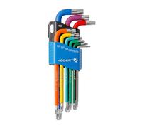 Högert Technik - Juego de llaves TORX I TORX destornilladores set de 9 piezas I Tamaños T10 a T50 I De acero de aleación S2 I Resistente a la deformación y la abrasión I HT1W817 - Multicolor