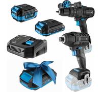 HÖGERT TECHNIK: Juego de taladros y atornilladores de impacto de 18 V, con 200 Nm y 100 Nm de par, 2 atornilladores de impacto sin escobillas, 2 baterías, cargador de 4 A, iluminación LED, y [aquí fal