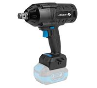 Högert Technik Llave de Impacto a Batería 18V OneAccuSystem, motor sin escobillas, 1000 Nm, 1300 Nm par de aflojado, cuadradillo 3/4", LED, 3 niveles de velocidad, protección térmica, sin batería