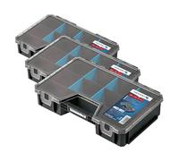 Högert Technik - Organizador con Compartimentos HT7G510, Caja Herramientas, Tapa de Policarbonato, Separadores Ajustables, Maletin Herramientas, Caja de Herramientas, Estructura Modular (Paquete de 3)